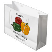 Grand Sac Cadeau Illustration de dessin de Capsicum (Devant Angle)