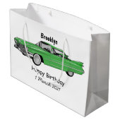 Grand Sac Cadeau Illustration de dessin de voiture classique 1959 (Dos Angle)