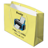 Grand Sac Cadeau Illustration de dessin d'imprimante (Dos Angle)