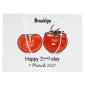 Grand Sac Cadeau Illustration de dessin sur la tomate (Dos)