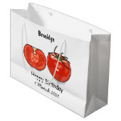 Grand Sac Cadeau Illustration de dessin sur la tomate (Devant Angle)