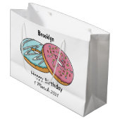 Grand Sac Cadeau Illustration de Donut (Devant Angle)