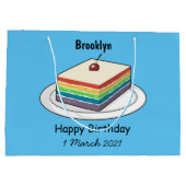 Grand Sac Cadeau Illustration de gâteau arc-en-ciel (Dos)