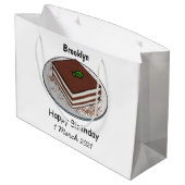 Grand Sac Cadeau Illustration de gâteau de Tiramisu (Dos Angle)