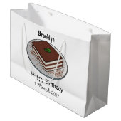 Grand Sac Cadeau Illustration de gâteau de Tiramisu (Devant Angle)
