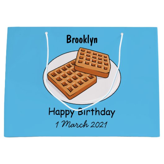 Grand Sac Cadeau Illustration de gaufre (Devant)