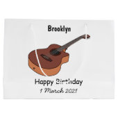 Grand Sac Cadeau Illustration de guitare acoustique (Dos)