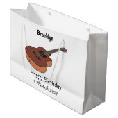 Grand Sac Cadeau Illustration de guitare acoustique (Devant Angle)