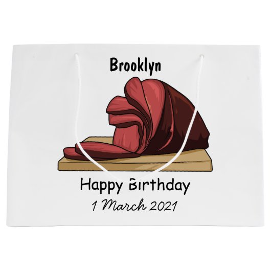 Grand Sac Cadeau Illustration de jambon (Devant)