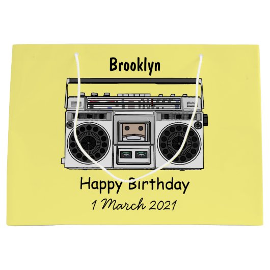 Grand Sac Cadeau Illustration de la bande dessinée radio (Devant)