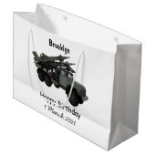 Grand Sac Cadeau Illustration de la caricature d'un véhicule à miss (Devant Angle)