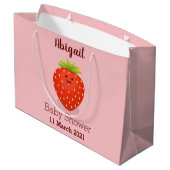 Grand Sac Cadeau Illustration de la fraise Cute kawaii (Dos Angle)