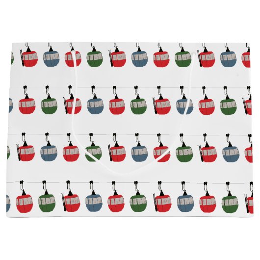 Grand Sac Cadeau Illustration de la remontée mécanique (Devant)