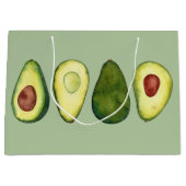 Grand Sac Cadeau Illustration de l'aquarelle Avocado  (Devant)