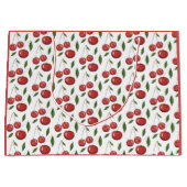 Grand Sac Cadeau Illustration de l'aquarelle des cerises douces (Devant)