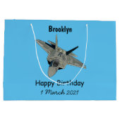 Grand Sac Cadeau Illustration de l'avion de chasse (Dos)