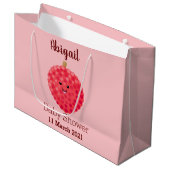 Grand Sac Cadeau Illustration de litchee rose mignon (Devant Angle)