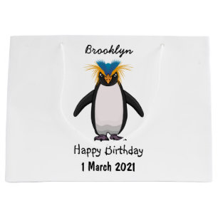 Grand Sac Cadeau Illustration de mignon macaroni pingouin