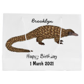 Grand Sac Cadeau Illustration de pangolin à queue longue (Dos)