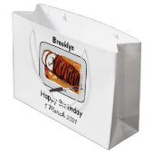 Grand Sac Cadeau Illustration de poitrine de dinde rôtie (Dos Angle)