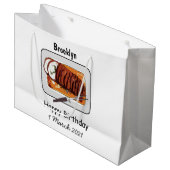 Grand Sac Cadeau Illustration de poitrine de dinde rôtie (Devant Angle)