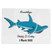 Grand Sac Cadeau Illustration de requin marteau (Dos)