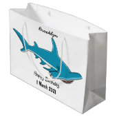 Grand Sac Cadeau Illustration de requin marteau (Dos Angle)