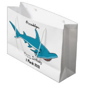 Grand Sac Cadeau Illustration de requin marteau (Devant Angle)