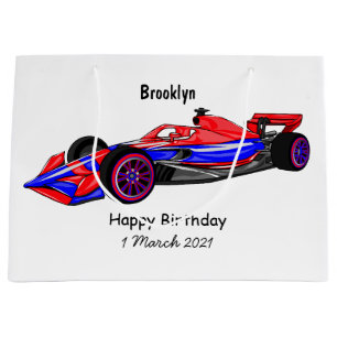 Grand Sac Cadeau Illustration de voiture de course professionnelle