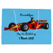 Grand Sac Cadeau Illustration de voitures de course à grande vitess (Dos)