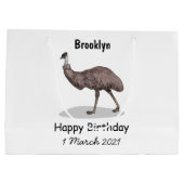 Grand Sac Cadeau Illustration d'Emu bird (Dos)