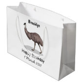 Grand Sac Cadeau Illustration d'Emu bird (Dos Angle)