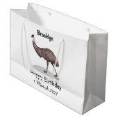 Grand Sac Cadeau Illustration d'Emu bird (Devant Angle)