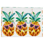 Grand Sac Cadeau Illustration des aquarelles d'ananas d'été (Dos)