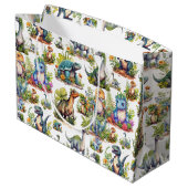 Grand Sac Cadeau Illustration Dinosaure (Dos Angle)