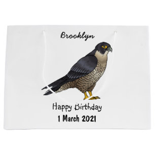 Grand Sac Cadeau Illustration d'oiseau de faucon pèlerin