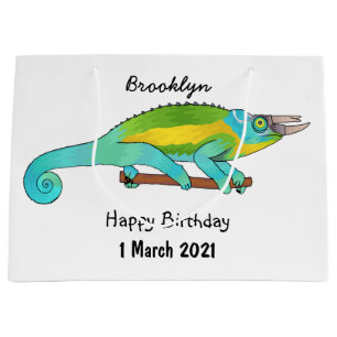 Grand Sac Cadeau Illustration du caméléon de Jackson