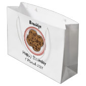 Grand Sac Cadeau Illustration du cookie de puce à chocolat (Dos Angle)