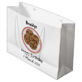 Grand Sac Cadeau Illustration du cookie de puce à chocolat (Devant Angle)