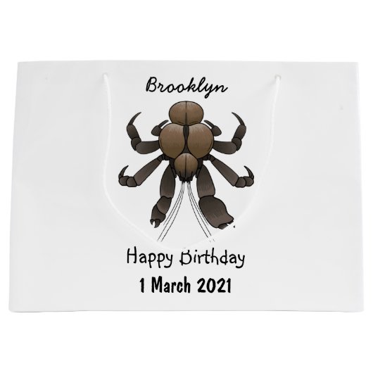 Grand Sac Cadeau Illustration du crabe de coco (Devant)