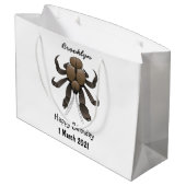 Grand Sac Cadeau Illustration du crabe de coco (Dos Angle)