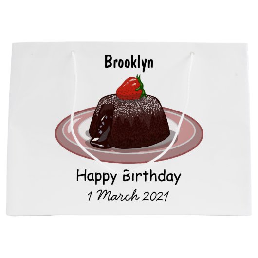 Grand Sac Cadeau Illustration du gâteau de lave au chocolat (Devant)