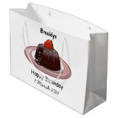Grand Sac Cadeau Illustration du gâteau de lave au chocolat (Dos Angle)