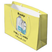 Grand Sac Cadeau Illustration du lait (Dos Angle)