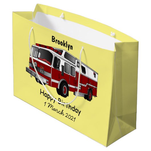 Grand Sac Cadeau Illustration du moteur à incendie (Dos Angle)