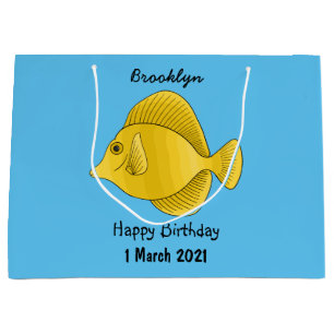 Grand Sac Cadeau Illustration du poisson-tang jaune