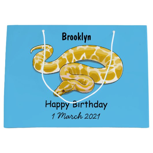 Grand Sac Cadeau Illustration du serpent python birman (Devant)