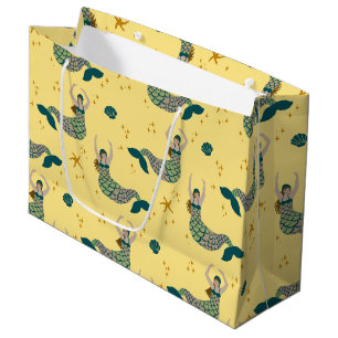 Grand Sac Cadeau Illustration du thème moderne Sirène sirène sirène