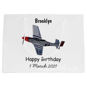 Grand Sac Cadeau Illustration d'un avion de chasse-bombardier