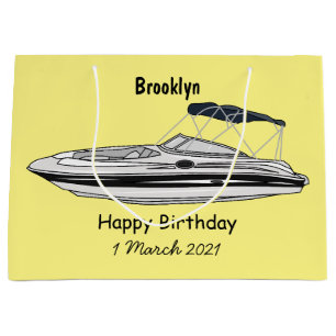 Grand Sac Cadeau Illustration d'un bateau à moteur